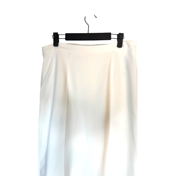 ZARA Large White Midi Skirt Back Slit 70% Viscose Blend Elegant & Versatile - Picture 4 of 13
